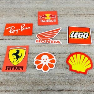 7 Red&White&Yellow coloring stickers